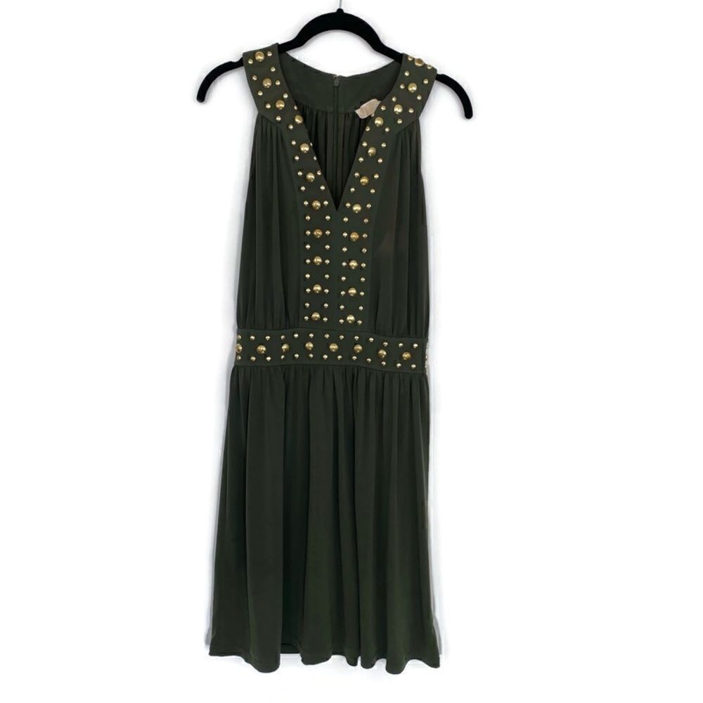Michael Kors Gold Studded Dress Green XS
